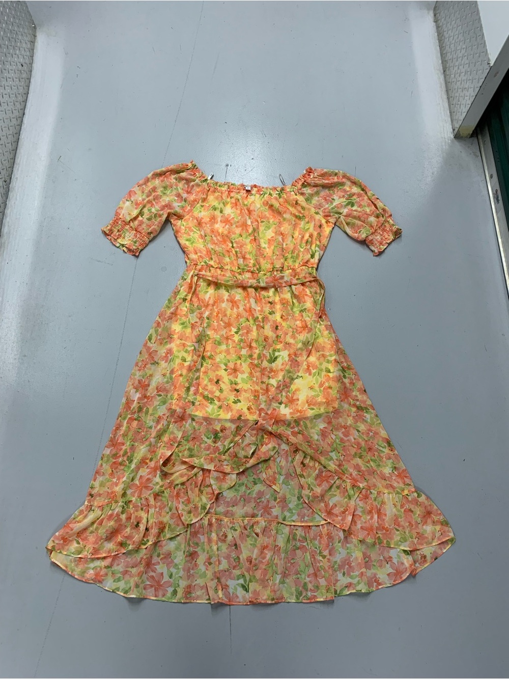 Bar III Floral Off-Shoulder Tiered Dress - XL
